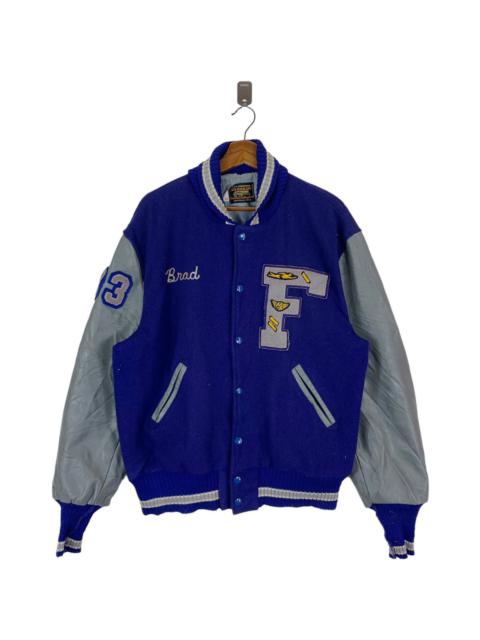 Other Designers Varsity - VINTAGE SKOOKUM LETTERMAN JACKET LEATHER MENS 44
