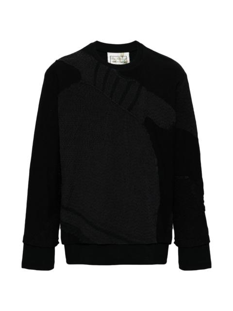 By Walid PANELLED COTTON SWEATSHIRT