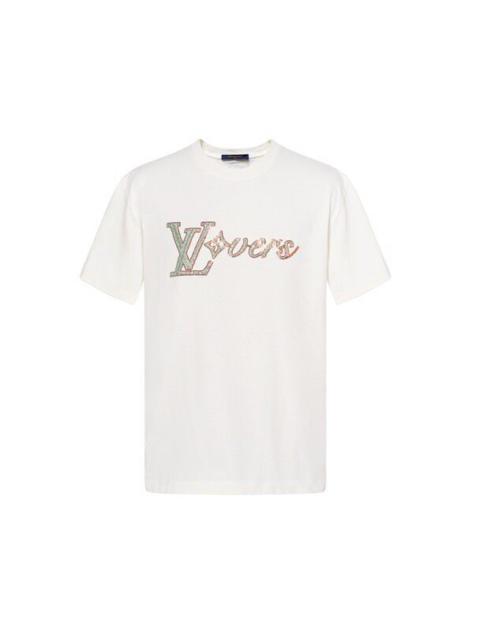 Louis Vuitton Louis Vuitton LV White Short-Sleeve Top with Beaded Embroidery