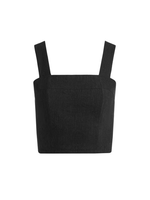 Alice + Olivia NATALIA LINEN LACE UP TOP