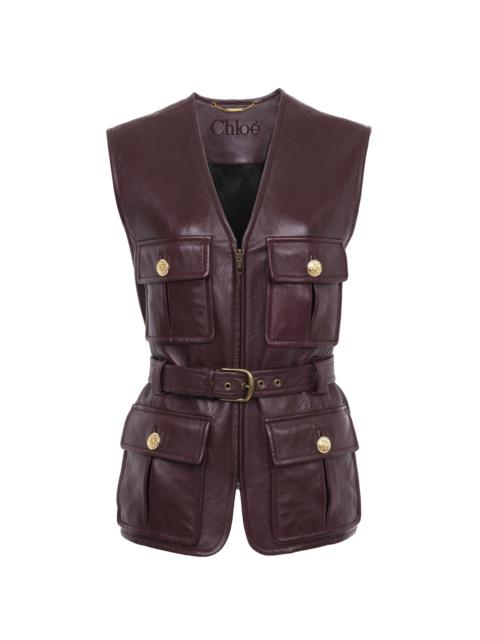Chloé UTILITARIAN VEST IN LEATHER