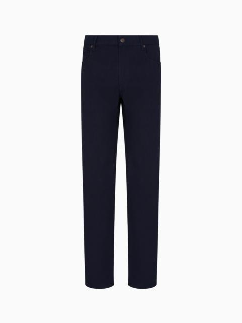 EMPORIO ARMANI J76 STRAIGHT-FIT FIVE-POCKET WASHED TWILL TROUSERS