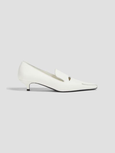 TOTEME Cutout pebbled-leather loafers