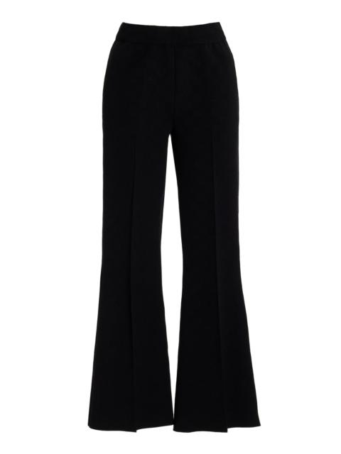 HIGH SPORT Kick Flared Stretch-Cotton Knit Pants black