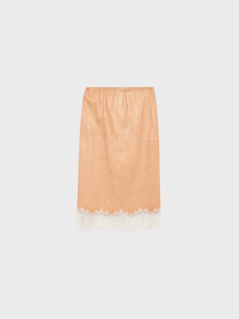 Blumarine LEATHER SKIRT WITH LACE