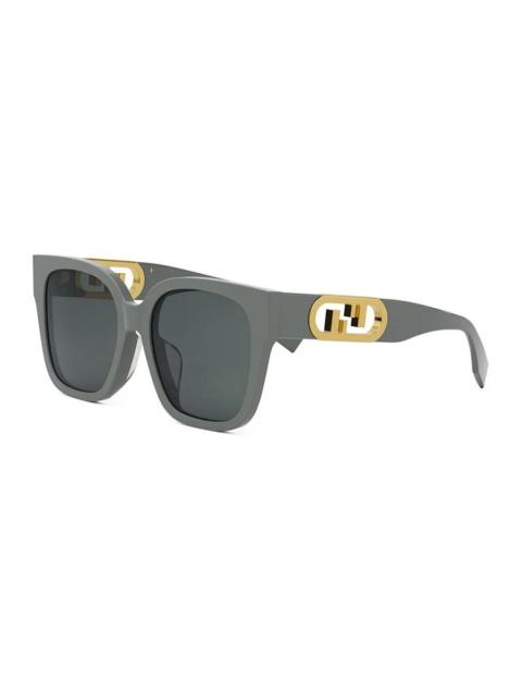FENDI Fendi Grey Square Ladies Sunglasses FE40063F 20A 55