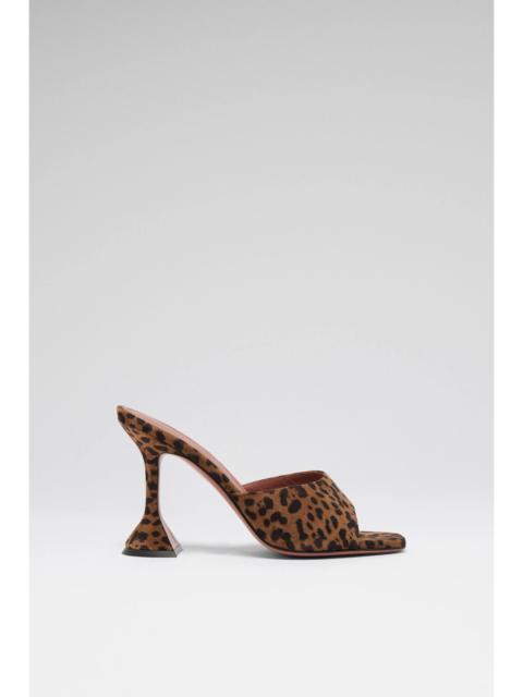 Amina Muaddi LUPITA SLIPPER 95 LEOPARD PRINTED SUEDE