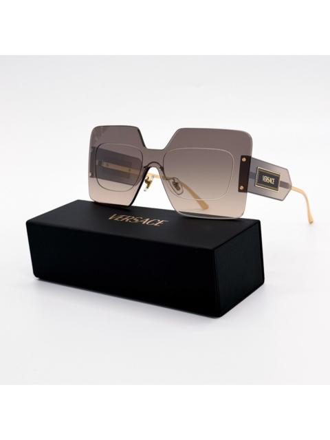 VERSACE New Versace VE2277 1002/6I Brown Gold Women Square Sunglasse