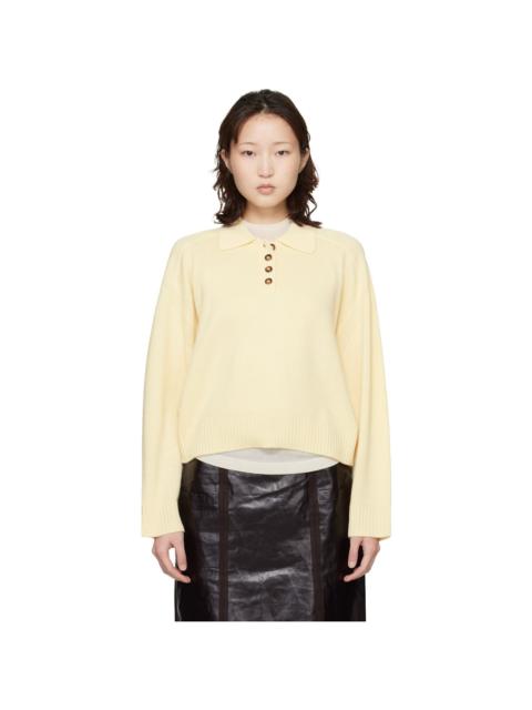 Loulou de Saison Off-White Homere LDS Cashmere Polo Sweater