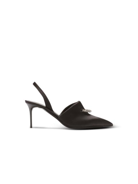 Balmain Satin slingbacks with piercing