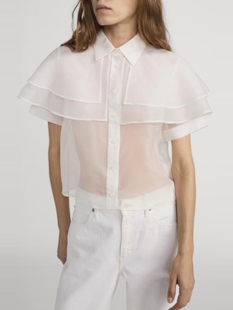 FRAME FRAME Cape Accent Silk Button-Up Shirt in Cream at Nordstrom