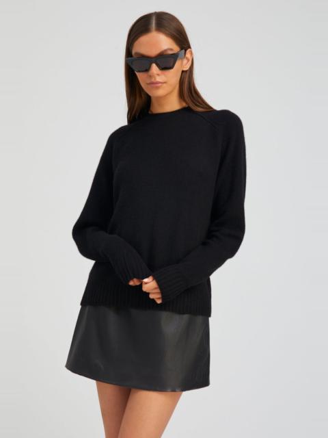 SPRWMN BLACK CASHMERE LOOSE GAUGE CREWNECK