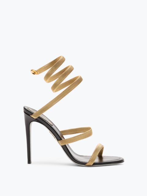 RENE CAOVILLA TRIGOLD CLEO BLACK-GOLD SANDAL 105