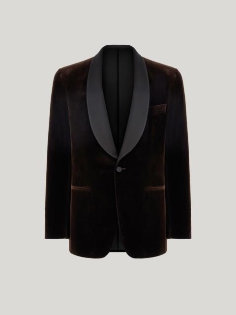 Canali BROWN COTTON VELVET TUXEDO JACKET