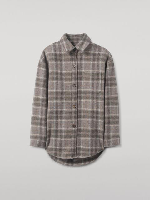 Johnstons of Elgin Slate Tweed Check Oversized Shirt