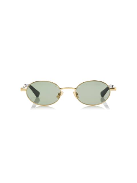 Bottega Veneta Round-Frame Metal Sunglasses gold