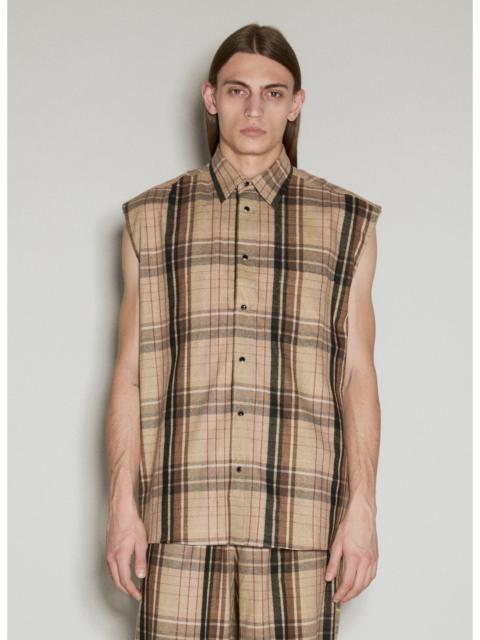 Other Designers Vtmnts Men Flannel Sleeveless Shirt
