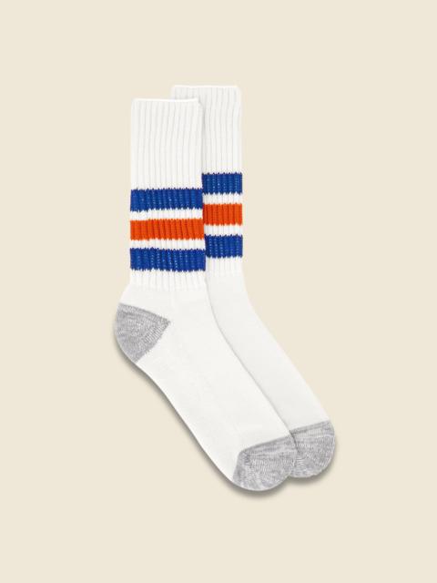 ROTOTO® Coarse Ribbed Old School Sock - Blue/Orange