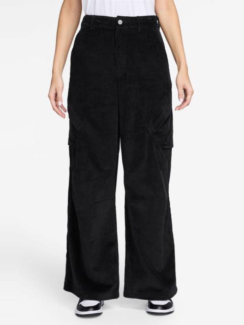 Jordan Jordan Chicago Wide Leg Cotton Corduroy Cargo Pants in Black at Nordstrom