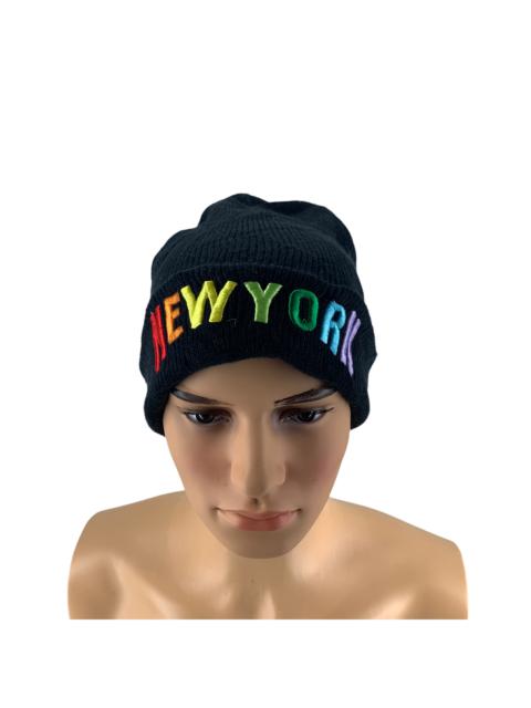 Other Designers New York - New York Colorful Embroidered Big Logo Beanie #38-B
