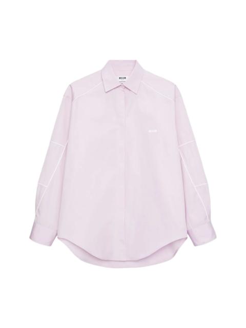 MSGM COTTON SHIRT WITH EMBROIDERED LOGO