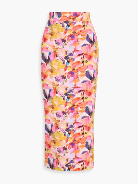 Other Designers Luminette floral-print stretch-jersey midi skirt