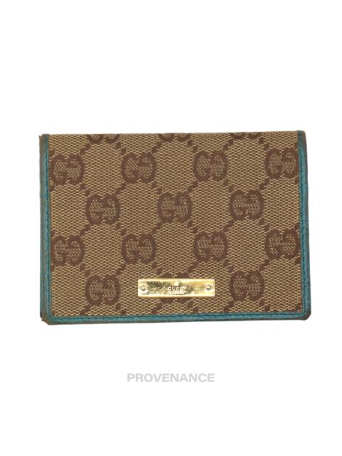 GUCCI Gucci Card Wallet - GG Canvas Blue