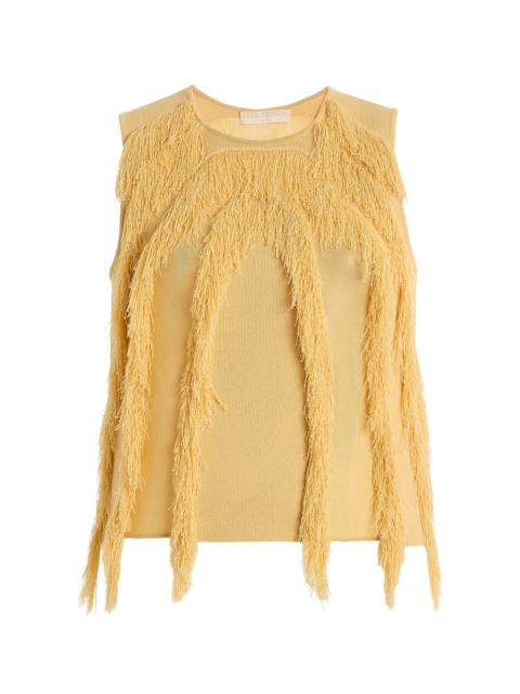 ULLA JOHNSON Bonnie Sleeveless Fringed Top yellow