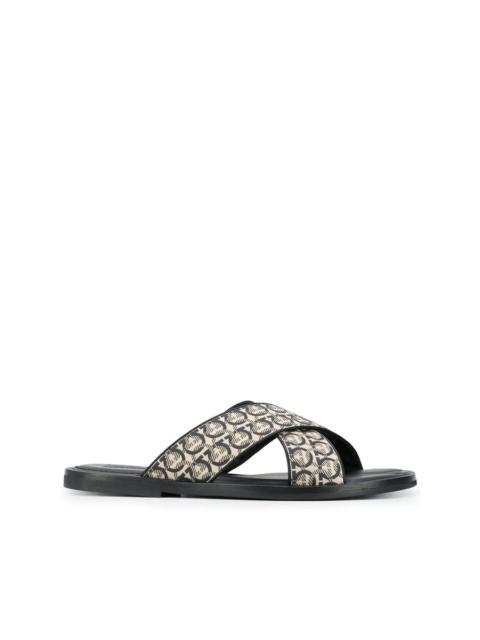 FERRAGAMO Ferragamo Gancini Printed Pool Slides
