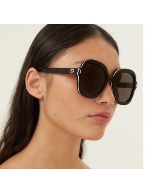 GUCCI NEW GUCCI GG1240S 001 BLACK OVERSIZED ROUND WOMEN SUNGLASSES