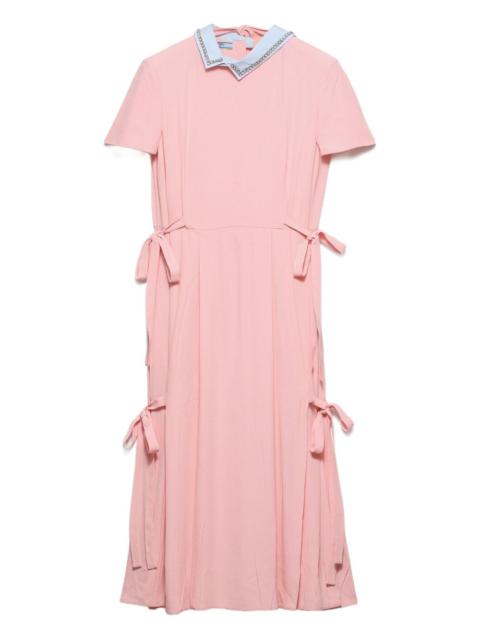 Prada bow-embellished crepe midi dress