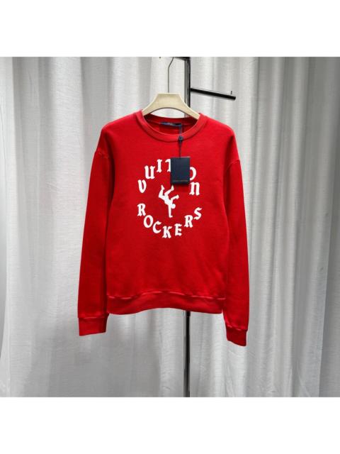 Louis Vuitton Louis Vuitton Runway Print Logo Cotton Red Hoodie