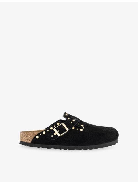BIRKENSTOCK Boston Stud-Embellished Suede Clogs