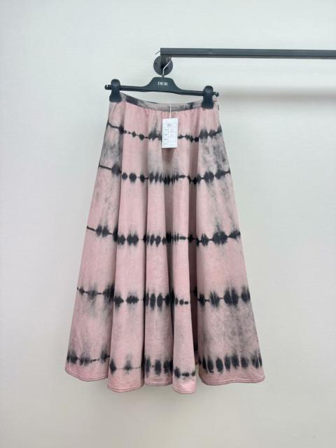Dior Dior black and pink tie-dye denim midi skirt