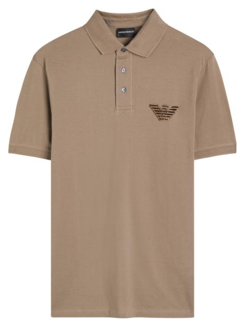 EMPORIO ARMANI Emporio Armani Logo Piqué Cotton Polo Shirt