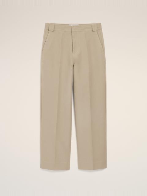AMI Paris BEIGE COTTON BAGGY TROUSERS
