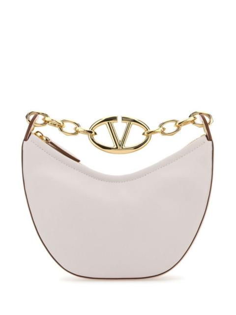 Valentino Garavani Woman Ivory Leather Mini Hobo Vlogo Moon Handbag