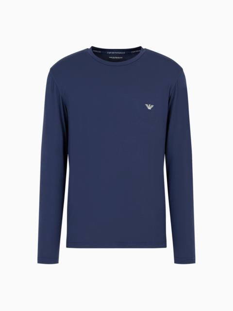EMPORIO ARMANI Fitted loungewear top in cosy modal