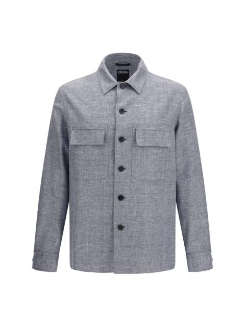 ZEGNA Zegna Crossover Shirt Jacket Linen Wool Silk 054