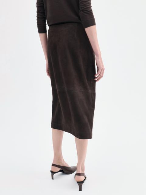 CO Wrap Skirt in Suede