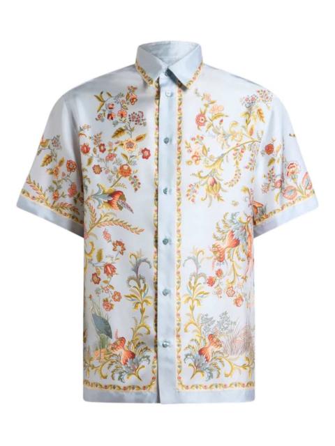 Etro Etro Men Silk Shirt With Floral And Wildlife Print