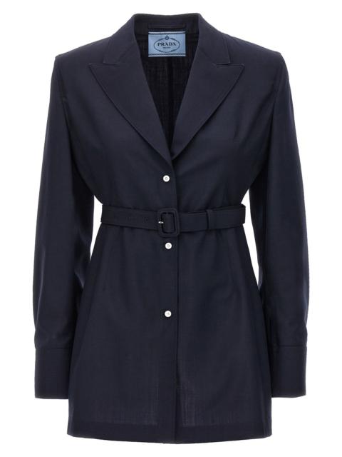 Prada Women Single-Breasted Light Mohair Jacket