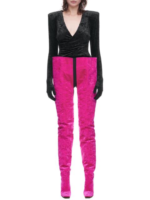 VETEMENTS Velvet Boomerang Cuissardes Boots