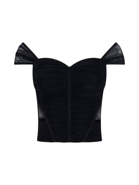 L'AGENCE Asuka Mesh Corset Top