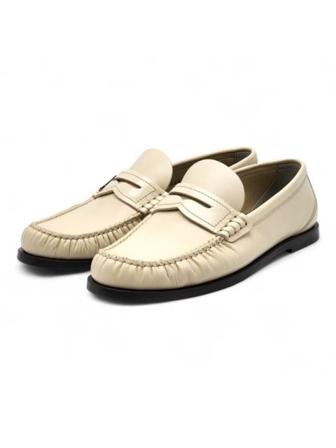 SAINT LAURENT Le Loafer YSL Monogram Leather Loafers White EU 38 $1050
