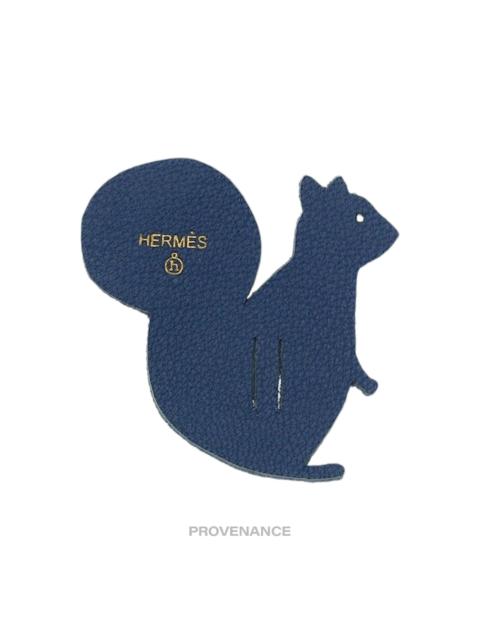 Hermès Hermes Petit h Squirrel Ribbon Charm - Blue Leather