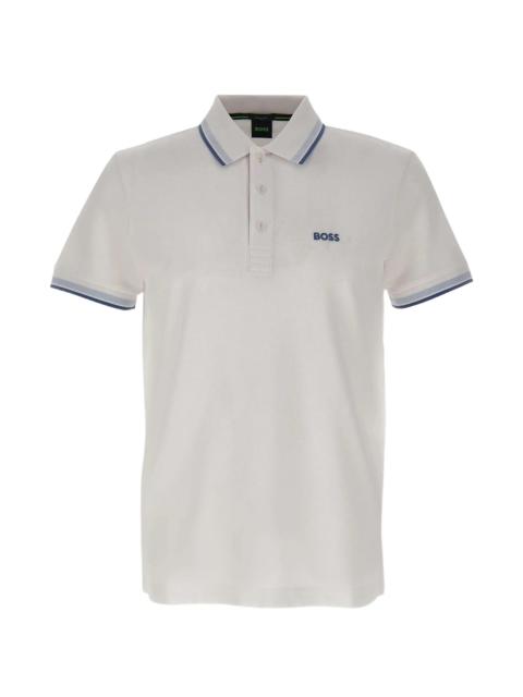 BOSS Boss Striped-trim Pique Polo Shirt