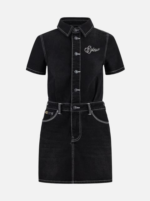 EVISU Logo Embroidery Fashion Fit Denim Dress