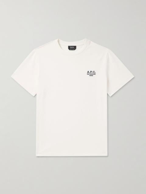 A.P.C. Logo-Embroidered Cotton-Jersey T-Shirt White