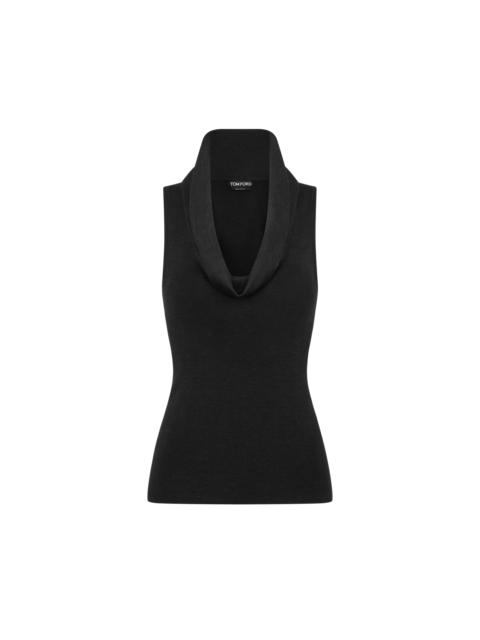 TOM FORD SLEEVELESS COWL COLLAR TOP